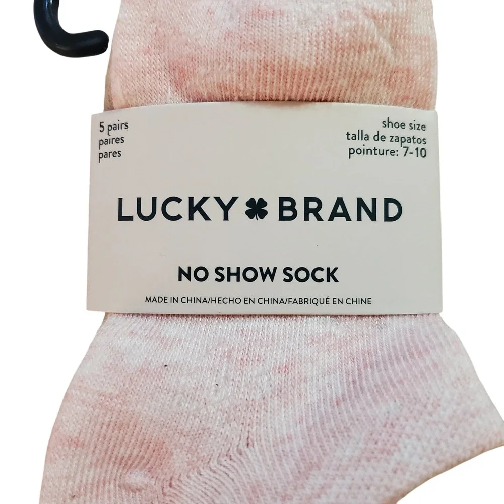 Lucky Brand No Show Socks‎ 5 Pairs Shoe Size 7-10 Kids